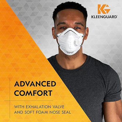 Kleenguard™ 3300 Series N95 Particulate Respirator (54626), RA3315V Molded Cup Style, NIOSH-Approved, Exhalation Valve, Regular Fit, White (10 Respirators/Box)