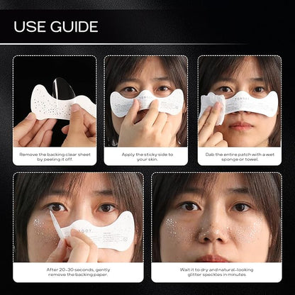 Glitter Freckles Face Tattoo, Gold+Silver Speckles Makeup Patches, Glitter Freckles,10pcs