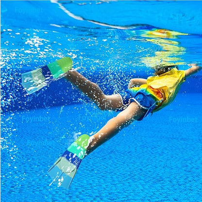 Kids Swim Fins,Short Kids Fins Youth Swimming Flippers for Lap Swimming Training for Children Girls Boys Beginners