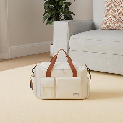 FIORETTO Women's Gym Duffle Bag with Shoes Compartment, 37L Capacity, Ideal for Travel, Gym, Sports, Duffel, Weekender