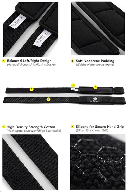 Fitgriff® Lifting Straps & Wrist Wraps (Bundle) Superior Support for Weightlifting & Gym Workouts - for Men and Women