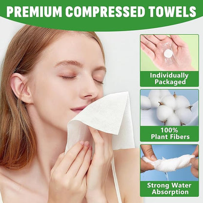 1000 PCS Compressed Towel, Mini Compressed Towel Tablets, Disposable Compressed Face Towels, Camping Towel, Portable Bulk Compressed Coin Tissues for Home, Travel, Outdoor Sports