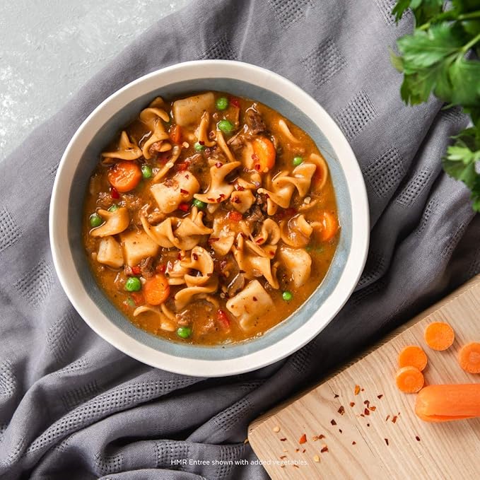 HMR Vegetable Stew with Beef Entrée | Pre-packaged Lunch or Dinner to Support Weight Loss | Ready to Eat | 13g of Protein | Low Calorie Food | 8oz Serving per Meal | Pack of 6