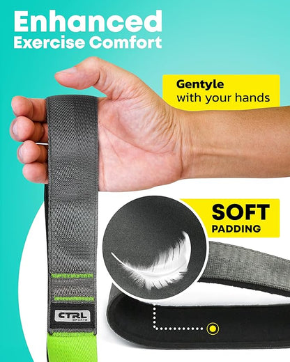 Stretching Strap with Loops - Non Elastic Stretch Band for Physical Therapy, Yoga Strap for Stretching Equipment, Stretch Bands for Exercise and Flexibility - Fascia, Hamstring & Leg Stretcher Belt