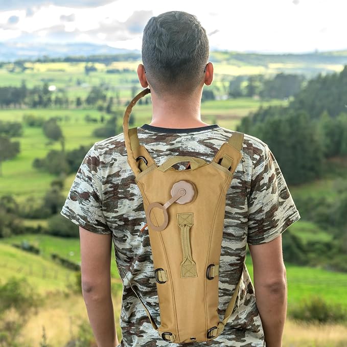 4 Pack Tactical Hydration Backpack with 3L Water Bladder Military Daypack Water Backpack Lightweight Hydration Back Pack for Running Cycling Climbing Hiking for Men Women