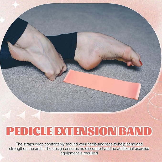 2 Pcs Toe and Foot Stretcher for Ballet, Feet Arch Stretching Band Pink Foot Resistance Band for Gymnastics, Ballet, Dancers, Artistic Swimmers, Improved Flexibility and Technique