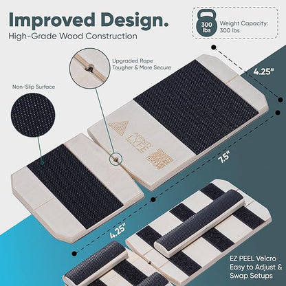 Foot & Ankle Strengthener – Single Leg Balance Board Trainer for Sprained Ankle Recovery, Plantar Fasciitis & Achilles Tendonitis – Adjustable Round & Triangle Bars + Training Videos + Travel Bag