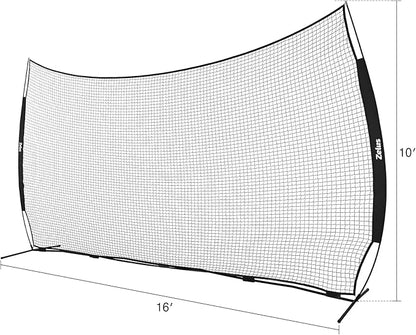 12x9ft / 16x10ft Barricade Backstop Net, Ball Sports Barrier, Practice Net for Baseball, Softball, Lacrosse, Soccer, Basketball and More