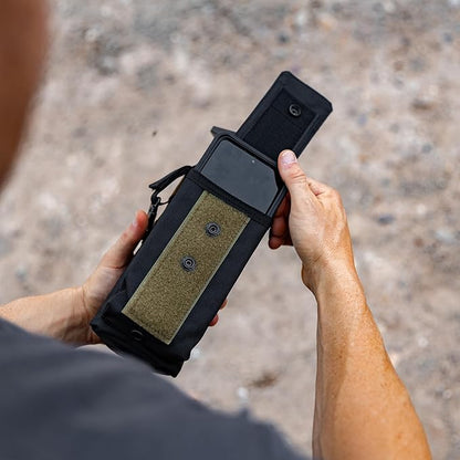 Iron Infidel Battle Bottle - 32 Oz Insulated Water Bottle with Straw Lid & Chug Cap, Stainless Steel Metal Flask Includes Rugged, Removable Sleeve for Keys, Wallet, & Phone (Brown Recluse 1 Liter)