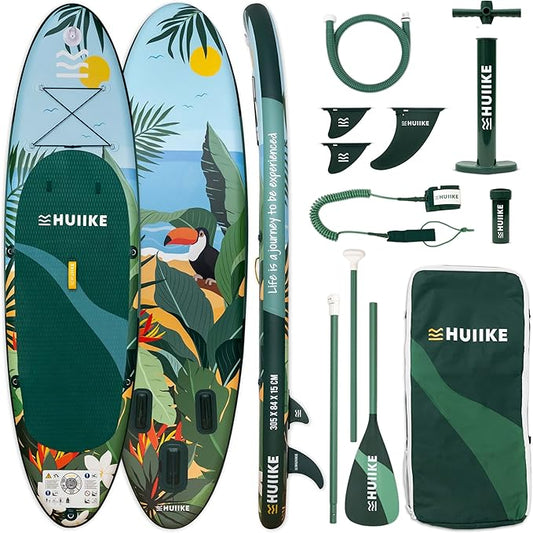 Inflatable Paddle Board for Adults with Accessories Included, Oar, Fins, Pump. Stand Up Paddleboard Great Stability and Resistance. 10’ x 33" x 5.9", Maximum Load 286 lb