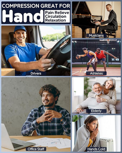 Hand Massager with Heat and Compression : Full Hand and Wrist Massage with Palm Kneading Rollers - Gifts for Arthritis Pain Relief Relaxation & Circulation - HSA or FSA Eligible