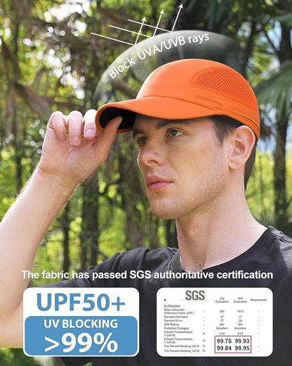 GADIEMKENSD Mens Folding Outdoor Hat Long Brim UPF 50+ Sun Protection