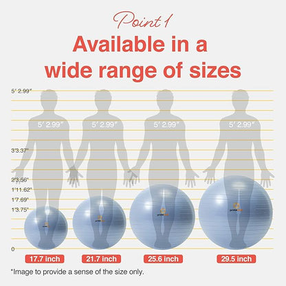 Exercise Ball for Balance Stability Fitness Workout Yoga Pilates at Home Office & Gym Birthing Ball for Pregnancy, Office Ball Chair