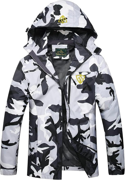 GIISAM Mens Windproof Jacket Waterproof Lightweight Mountain Sport Jacket for Men Hooded Windbreaker Raincoat