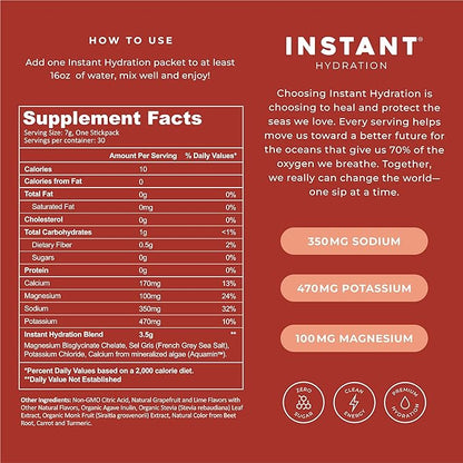 Instant Hydration Electrolytes Powder Packets - Paloma Electrolyte Drink Mix - Zero Sugar - Keto, Vegan, Gluten-Free, Non-GMO - Boost Recovery, Brain Health, Muscle & Tissue Support- 30 Sticks