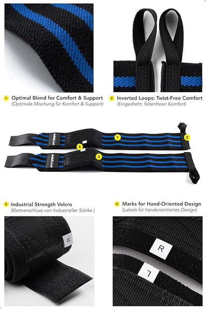 Fitgriff® Lifting Straps & Wrist Wraps (Bundle) Superior Support for Weightlifting & Gym Workouts - for Men and Women