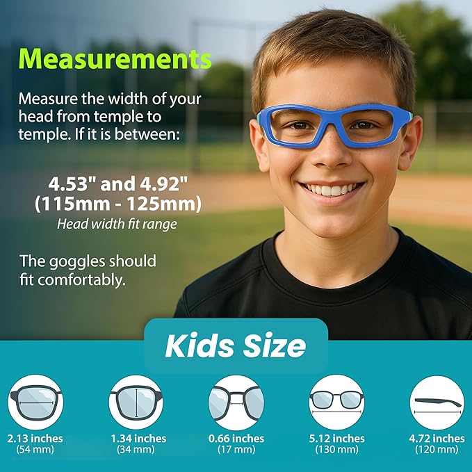 BLUE CUT Sports Protection Goggles, Anti-Fog Lenses Safety Glasses for Basketball, Pickleball and All Outdoor Sports