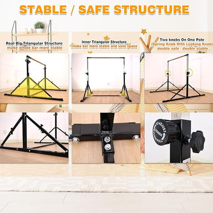 4FT/5FT Gymnastic Bar Set Gymnastics Horizontal Bar Gymnastics Kip Bar for Kids Home Use