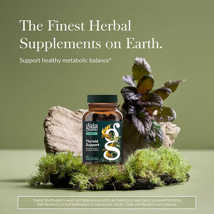 Gaia Herbs Thyroid Support - Made with Ashwagandha, Kelp, Brown Seaweed, and Schisandra to Support Healthy Metabolic Balance and Overall Well-Being - 120 Vegan Liquid Phyto-Capsules (40-Day Supply)