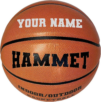 HAMMET Personalized Basketball - Customized Indoor and Outdoor Basketball with Your Name or Text - Ideal Gift for Son, Daughter, Boy or Girl