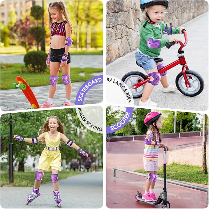BOSONER Kids/Youth Knee Pad Elbow Pads Guards Protective Gear Set for Roller Skates Cycling BMX Bike Skateboard Inline Skatings Scooter Riding Sports