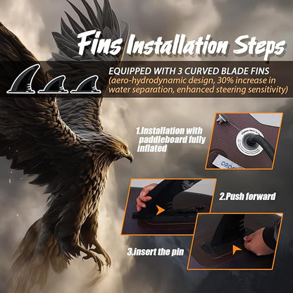 10’6/11’6 Inflatable Stand Up Paddle Board with Premium Paddleboards Accessories, Wide Stable Designed SUP Paddleboard for Adults & Youth.