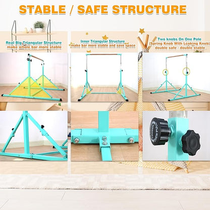 4FT/5FT Gymnastic Bar Set Gymnastics Horizontal Bar Gymnastics Kip Bar for Kids Home Use