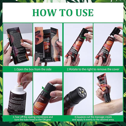 Hot Sweat Cream for Women & Men – Caffeine Hot Sweat Workout Enhancer with Massage Head, Hot Cream for Stomach Belly Fat Burner & Cellulite Cream for Thighs, Arms, Waist Trainer Workouts