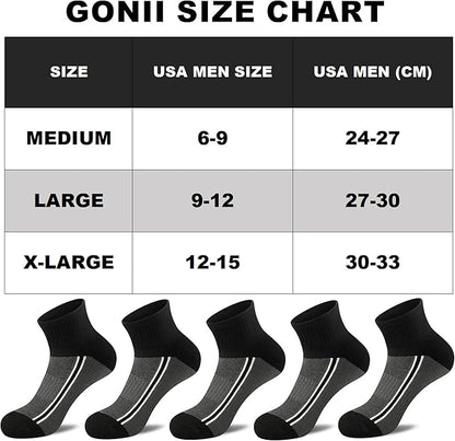 Gonii men ankle socks for men athletic running Cushion Quarter Socks 5 Pairs