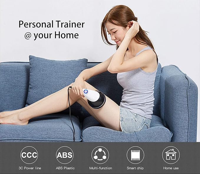 Handheld-Cellulite Massager, Body Sculpting-Machine Full Body Massager Hand Held Back-Massager Electric Foot Massager, Body Shaper for Women, Celulitis-Remover Machine with 4 Massage Wand Attachment