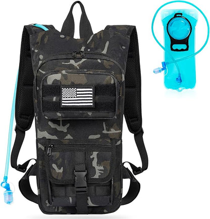 Hydration Backpack, Tactical Molle Water with 2L TPU Water Bladder, for Men Women Lightweight Water Backpack, Hydration Pack for Hiking, Biking, Climbing and Hunting