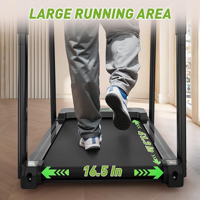 FYC Walking Treadmill for Seniors with Extended Handrails & Deck, Composite Shock-Absorbing Treadmill for Seniors, Optional APP Control, 300 LBS Capacity