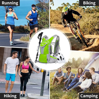 Hydration Pack Backpack, Lightweight Water Backpack with 2L Leakproof Hydration Bladder Daypack for Men Women,Running Hydration Vest for Outdoor Trail