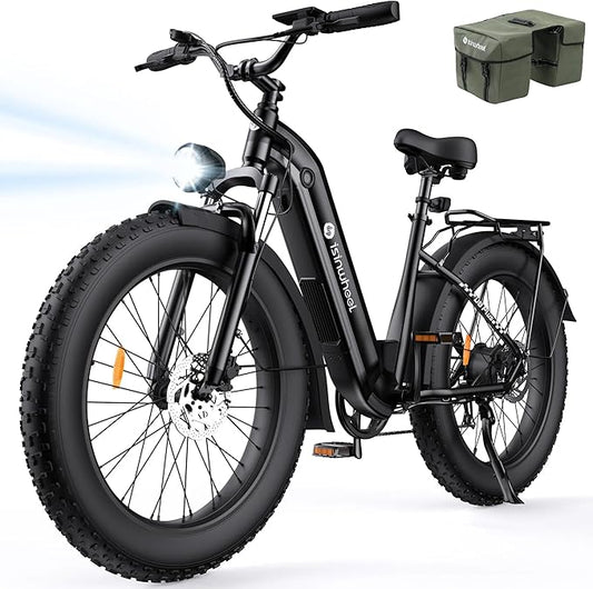 isinwheel U8 Plus Electric Bike for Adults,1500W Peak Motor Hydraulic Brake Ebike,Max 20/28MPH 75-105Miles Electric Bicycle with 13AH/18AH Battery,26" Step-Thru Fat Tire Commuter E Bike for Adults