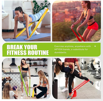 Resistance Bands, Exercise Bands, Physical Therapy Bands for Strength Training, Yoga, Pilates, Stretch Elastic Band with Different Strengths, Workout Bands for Home Gym