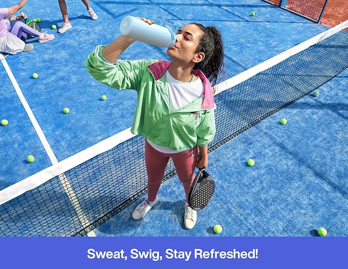 40 oz Insulated Water Bottle with 2-in-1 Straw and Spout Lid, Keep Cold 24H, Leak-Proof, BPA-Free, Double Wall Stainless Steel Water Bottle for Sports, Gym, Travel, and School (Lupine)