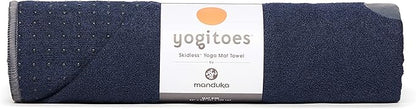 Manduka Yogitoes Yoga Towel – Rubber Grip Dots Non-Slip Bottom, Quick Dry Fitness Towel for Hot Yoga, Pilates, Exercise