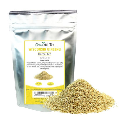 Genuine Wisconsin Ginseng Tea, A Refreshing Favourite beverage for Athletes – 2 Oz Bag