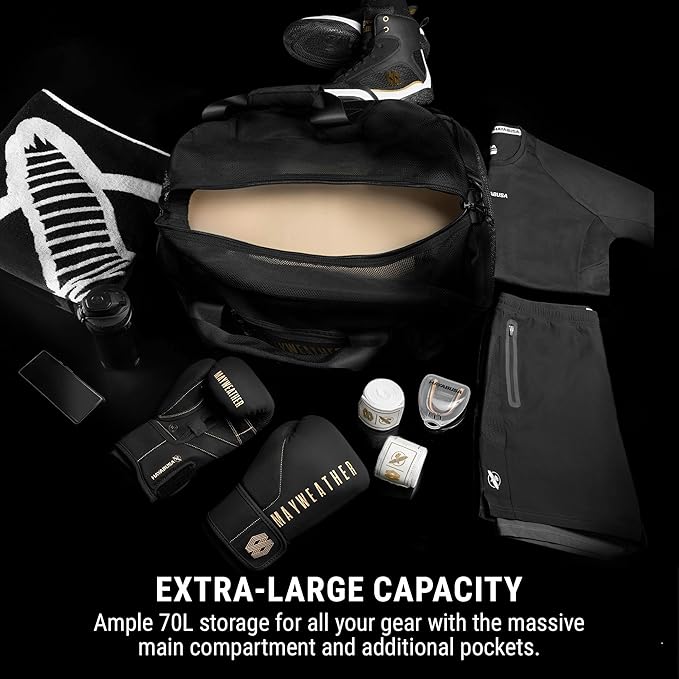 Hayabusa Mayweather Mesh Gym Bag - Black/Gold, 70L