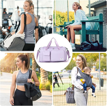 FIORETTO Women's Gym Duffle Bag with Shoes Compartment, 37L Capacity, Ideal for Travel, Gym, Sports, Duffel, Weekender