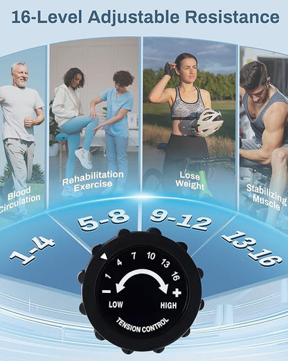 Recumbent Exercise Bike for Seniors - Quick Adjust Seat, Magnetic Recumbent Bike with Quiet 16-Level Resistance, 400LB Weight Capacity, Backlit LCD Monitor, Heart Rate Handle