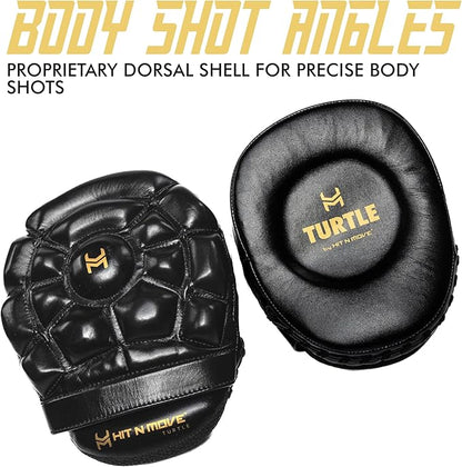 HIT N MOVE Turtle Boxing Mitts and Pads Suitable for Boxing Gloves Men, Boxing Equipment, MMA Gloves Men, UFC Gloves, Boxing Mitts Leather, Training Gear for Athletes, High-Performance Focus Mitts