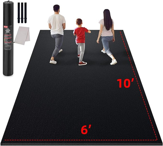 Large Exercise Mat for Home Workout 12â€˜x6â€™/10'x6'/9'x6'/8'x6'/7'x5'/6'x4' (7mm) (7mm) Extra
