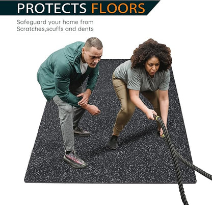 1/2in Thick 48 Sq Ft Rubber Top High 12 Pcs 24 x 24in Tile,