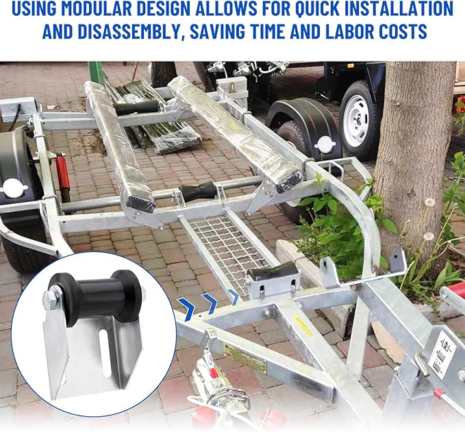 Boat Trailer Rollers with Brackets 4" Keel Roller Assembly Kit for Boat Trailer