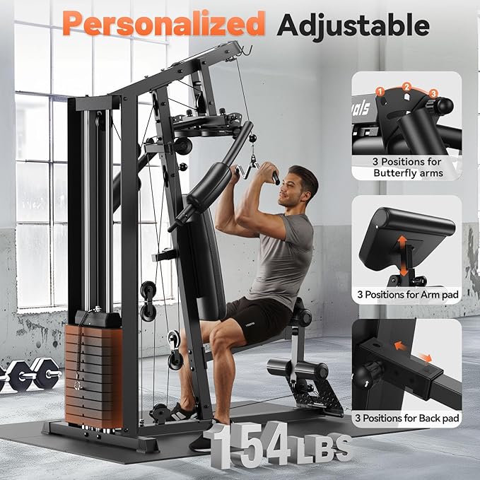 Home Gym, Multifunctional Home Gym Equipment, Workout Station 154LBS Weight