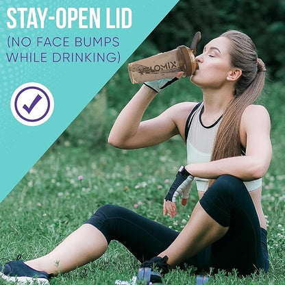 '-4 PACK- 28 oz Protein Shaker Bottle for Protein Mixes - 4x Wire Whisk | Leak Proof Shaker Cups for Protein Shakes | Protein Shaker Bottle Pack | Protein Shake Cup (Brown)