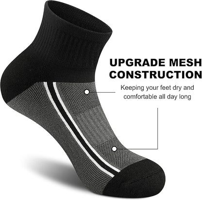 Gonii men ankle socks for men athletic running Cushion Quarter Socks 5 Pairs