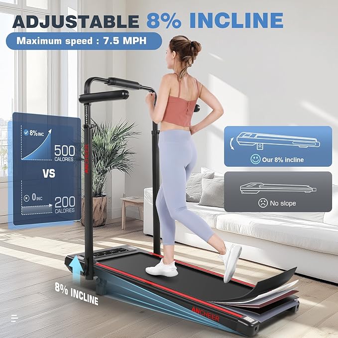 Walking Pad Treadmill with Desk Workstation,3.0 HP Foldable Treadmills with 12% Incline & Handle Bar,300lbs Capacity,2s Folding,Ultra-Quiet,Small/Compact Under Desk Treadmills for Home Ofiice