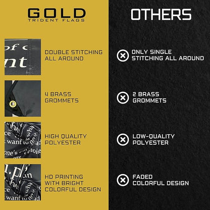 Gold Trident Discipline Motivational Gym Banner - Inspire Your Workout with this Banner - Perfect Fitness Wall Decor for Gym, Dorm - Stay Motivated with Cool Motivation Art - 3x5 Feet